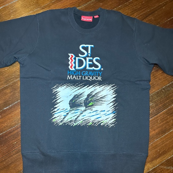 NWOT S/S 2016 SUPREME x ST. IDES CREWNECK MENS MEDIUM BLACK NO FLAWS - Picture 5 of 16